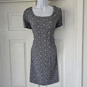 90s preppy square neck womens floral mini dress